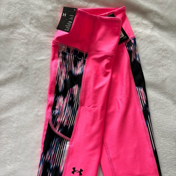 UNDER ARMOUR Compression High Rise Ankle Pink Legging--XS - Picture 4 of 15